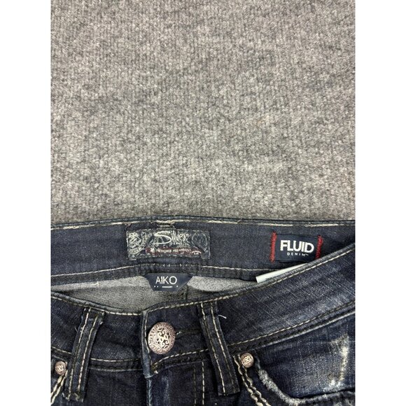 Silver Jeans Aiko Mid Skinny Jeans Womens 25x31 Dark Wash Fluid Denim Zip Ankle - Picture 2 of 9